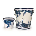 Golden Rabbit Blue Crab Decorative Steel Pail, 2 qt. Multi-Purpose Container thumbnail 2