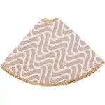 VHC Brands 21 in. Magdalene Mauve and Antique White Jacquard Christmas Tree Skirt with Bronze Sequin Trim thumbnail 3