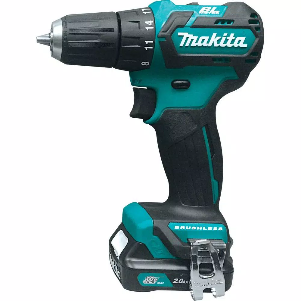 Makita 12V Max CXT Brushless 3/8 in. Cordless Driver Drill Kit with (2) 2.0Ah Batteries, Charger, and Case