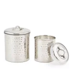 Old Dutch Stainless Steel Hammered Canister Set, 2-Piece (1.5 Qt. and 1 Qt.) thumbnail 1