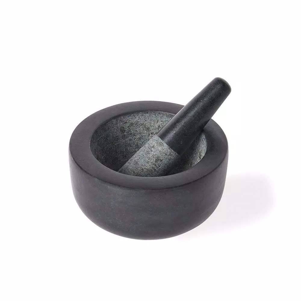Fox Run 7 in. Black Granite Mortar and Pestle Set