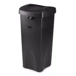 Rubbermaid Commercial Products Untouchable 23 Gal. Black Square Trash Can Swing Top Lid thumbnail 2