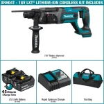 Makita 18V LXT Cordless SDS-Plus Rotary Hammer Drill Kit w/ (2) 5.0Ah Batteries & Charger thumbnail 2