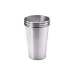 Outset 16 oz. Stainless Steel Beer Cup Set, Set of 4 Reusable Pint Glasses thumbnail 1