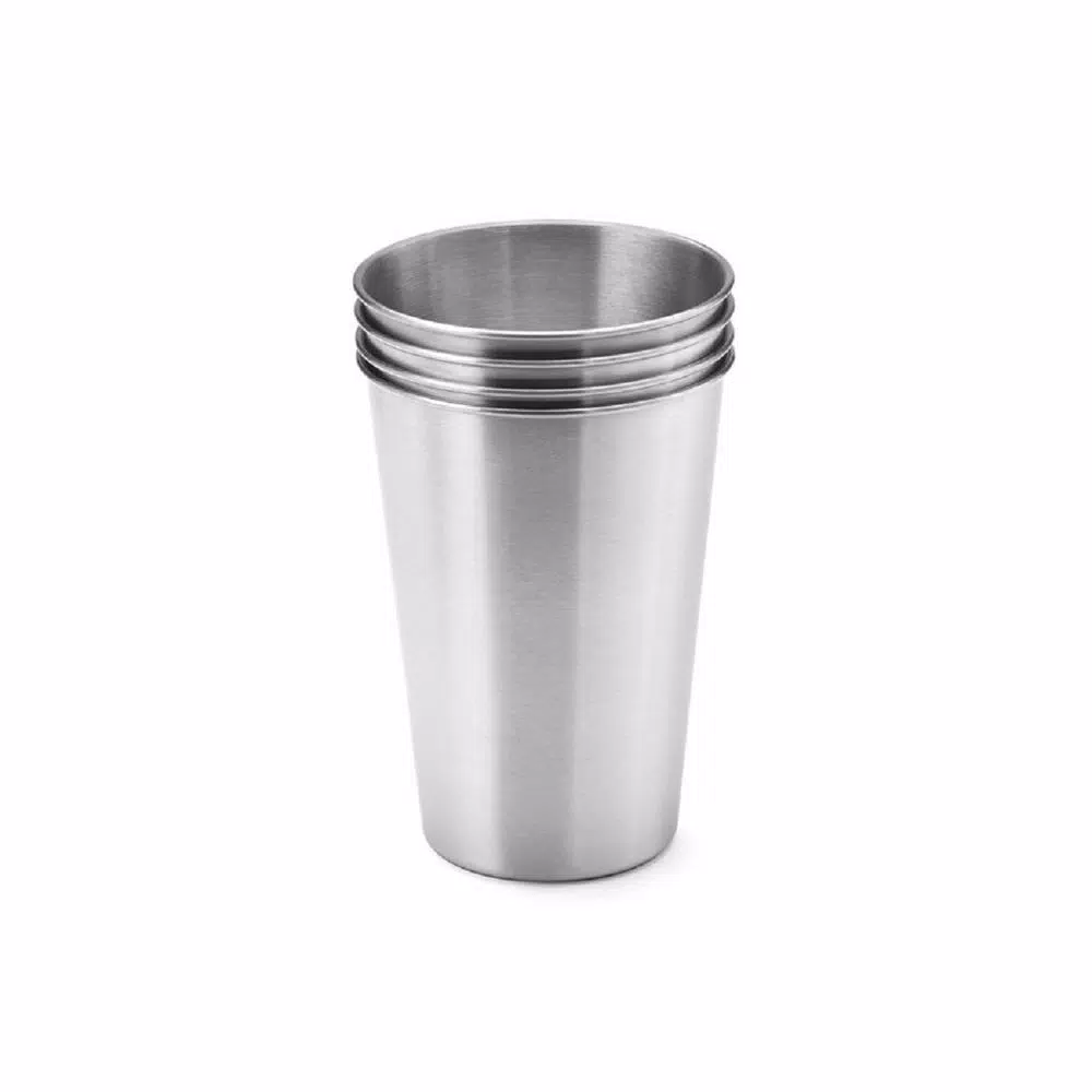 Outset 16 oz. Stainless Steel Beer Cup Set, Set of 4 Reusable Pint Glasses