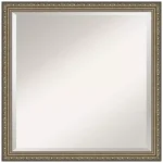 Amanti Art Parisian 22 in. Square Beveled Edge Wood Framed Bathroom Vanity Mirror, Silver Pewter thumbnail 1