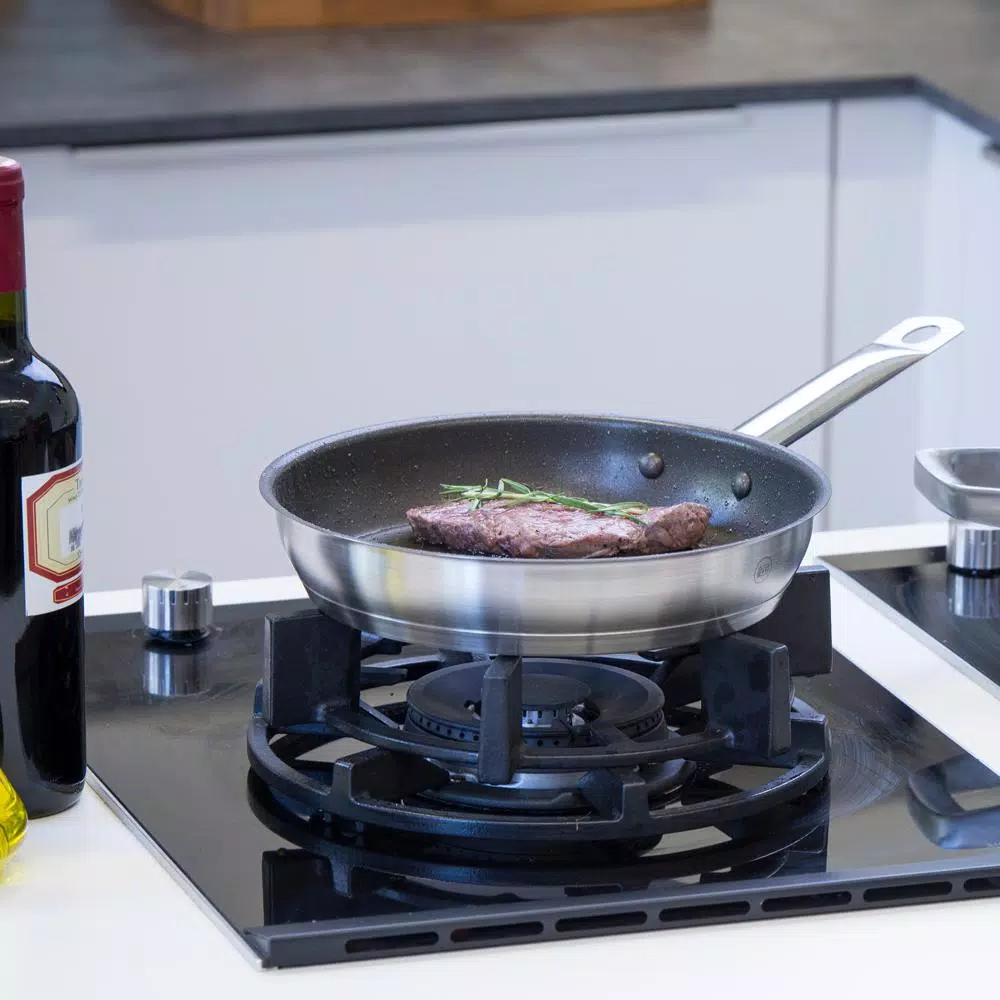 1829 Carl Schmidt Sohn PRO-X 11 in. Satin Stainless Steel Nonstick Skillet, PFOA-Free, Induction Compatible