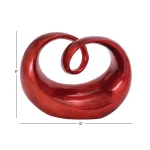 LITTON LANE 9 in. x 12 in. Red Polystone Decorative Abstract Sculpture thumbnail 5