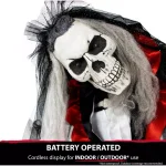 Haunted Hill Farm 5.5 ft. Animatronic Moaning Skeleton Bride Halloween Prop thumbnail 8