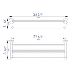 ALFI BRAND 25.75 in. Modern Wall Mount Towel Rack with Shelf, Polished Chrome thumbnail 2