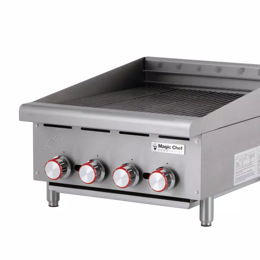 Magic Chef 24 in. Commercial Countertop Radiant Char Broiler, Stainless Steel