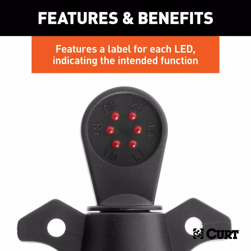 CURT 7-Way RV Blade Connector Tester for Trailer Wiring