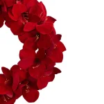 Nearly Natural 22 in. Red Amaryllis Artificial Flower Wreath thumbnail 2