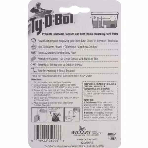 Ty-D-Bol Blue In-Tank Toilet Bowl Cleaner Tablets, 1.7 oz (6-Pack)
