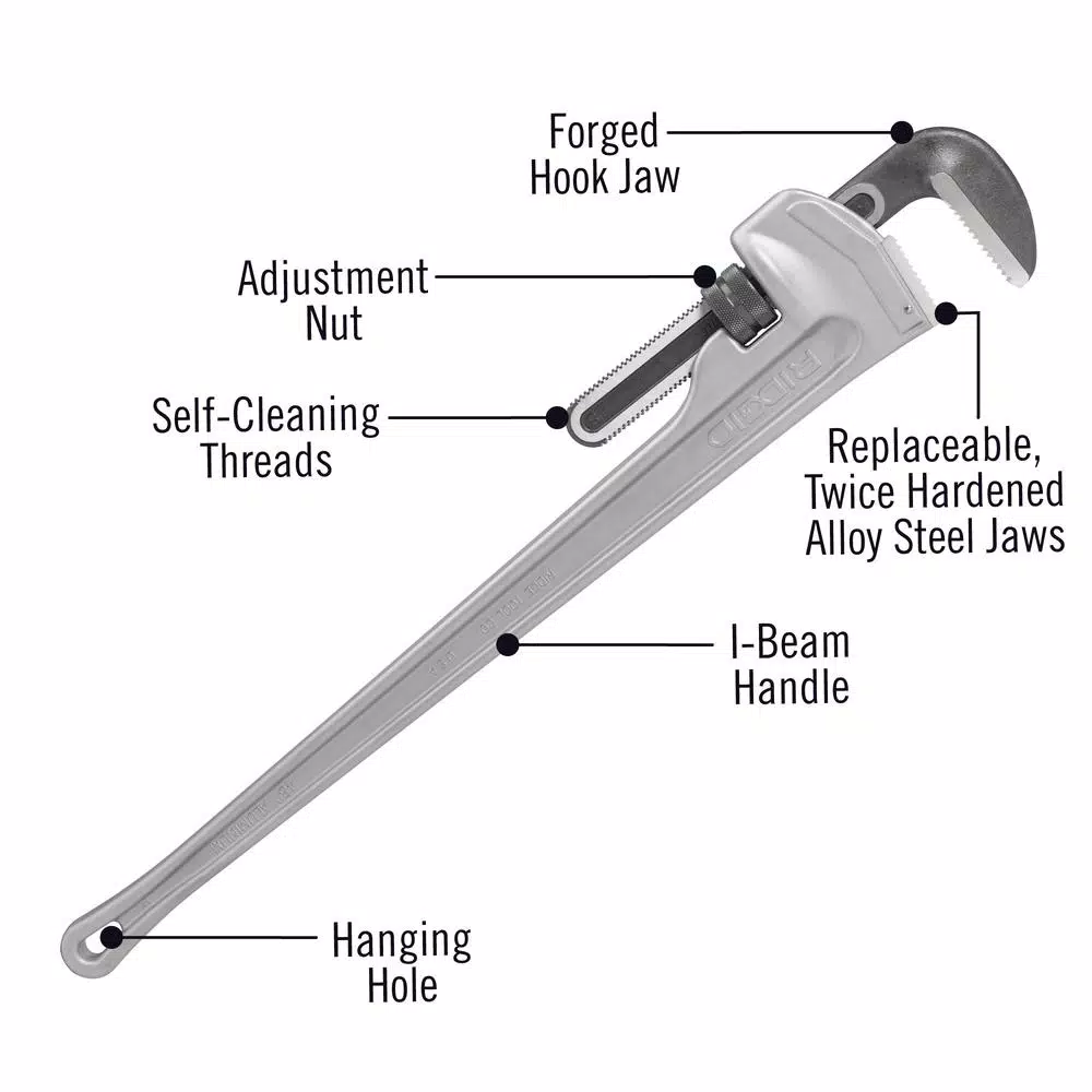 RIDGID 848 48 in. Aluminum Straight Pipe Wrench