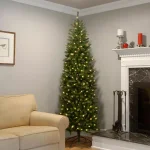National Tree Company 9 ft. Kingswood Fir Pencil Artificial Christmas Tree with 500 Clear Warm Lights thumbnail 2
