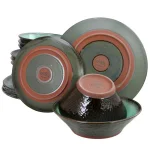 GIBSON elite Green Lantern 16-Piece Teal Terra Cotta Dinnerware Set, Service for 4 thumbnail 4