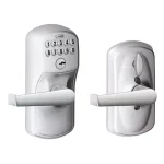 Schlage Elan Satin Chrome Electronic Keypad Door Lever with Plymouth Trim and Flex Lock thumbnail 1