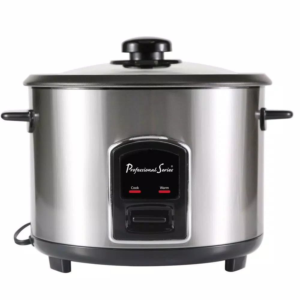 Professional Series 12-Cup Stainless Steel Rice Cooker with Non-Stick Removable Bowl