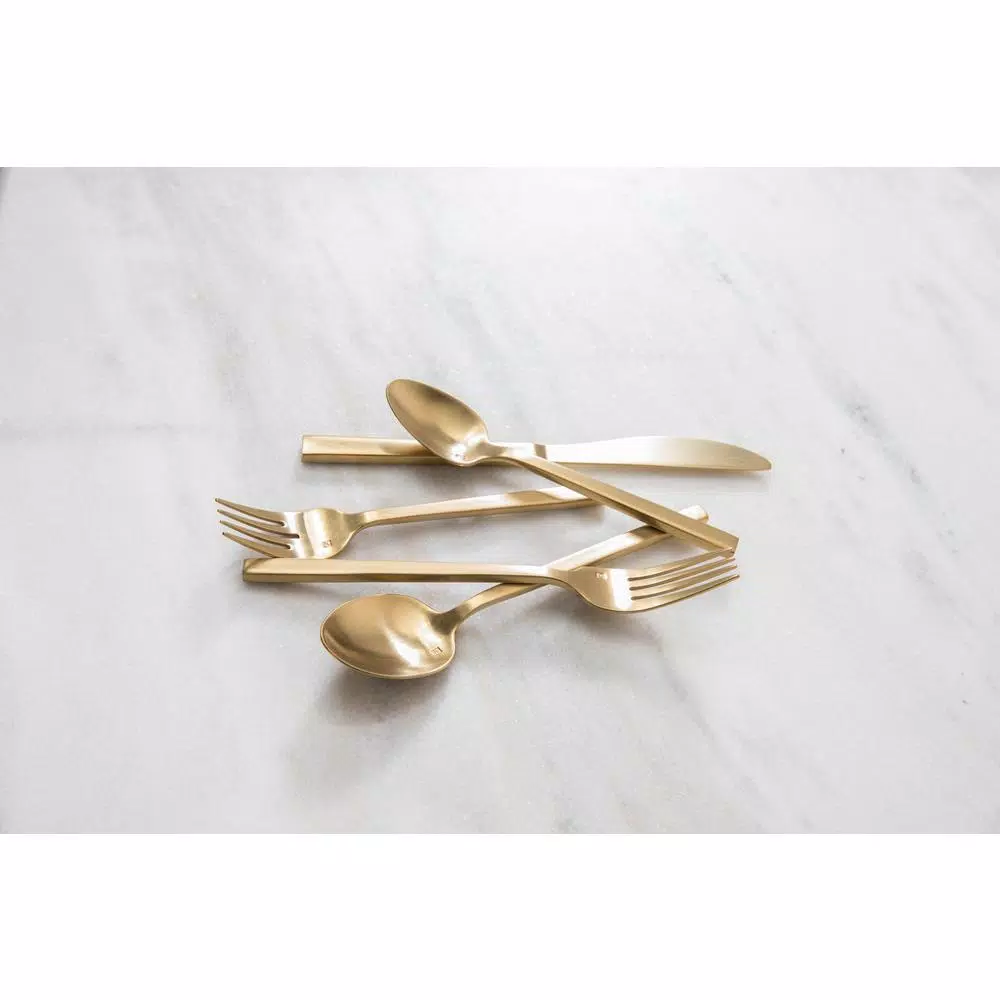 Fortessa Arezzo 5-Piece Brushed Gold 18/10 Stainless Steel Place Setting