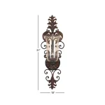 LITTON LANE Antique Gold Flourished Iron Candle Sconce with Clear Glass Hurricane Shade thumbnail 7