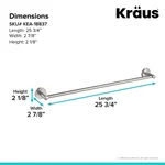 Kraus Elie 24 in. Single Towel Bar, Brushed Nickel thumbnail 2