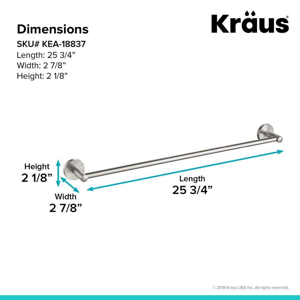 Kraus Elie 24 in. Single Towel Bar, Brushed Nickel