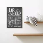 Unbranded Nancy Anderson "Life Is Like A Camera" 9 x 12 in. Wood Wall Art Sign thumbnail 5