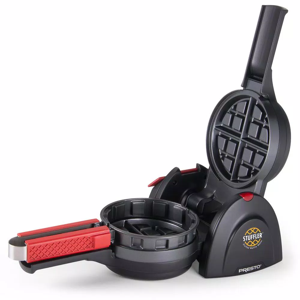 Presto Stuffler 900W Belgian Stuffed Waffle Maker, 5-inch Nonstick Black Waffle Iron