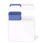 simplehuman 20L Slim Open Dual Compartment Recycling Trash Can, White Steel thumbnail 2