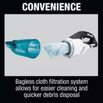 Makita 18V LXT Brushless Cordless Vacuum, Tool-Only thumbnail 9