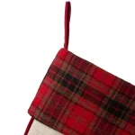 Glitzhome 21 in. Dachshund Fabric Christmas Stocking - White with Red Trim thumbnail 4
