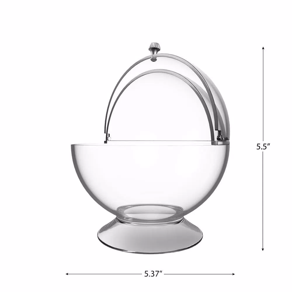 Chef Buddy Clear Plastic Candy Serving Bowl with Sliding Lid, 16 oz