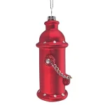Design Toscano 5 in. Fire Hydrant Blown Glass Holiday Ornament, Red thumbnail 3