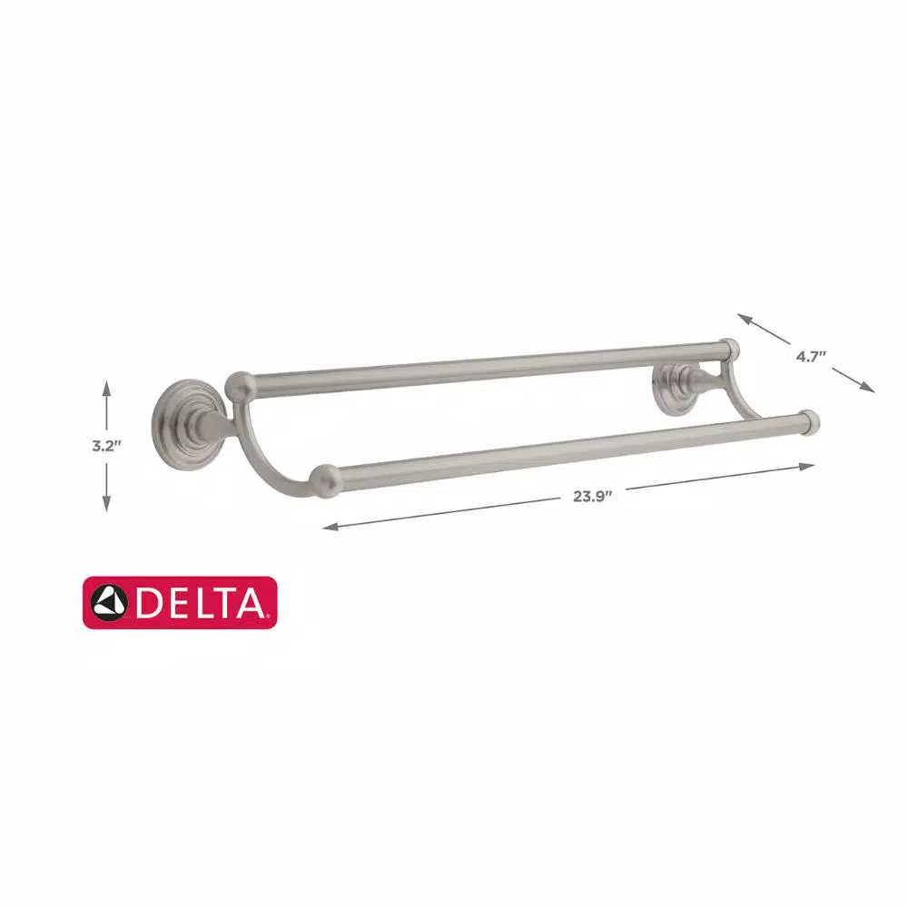 Delta Greenwich 24 in. Double Towel Bar, SpotShield Brushed Nickel