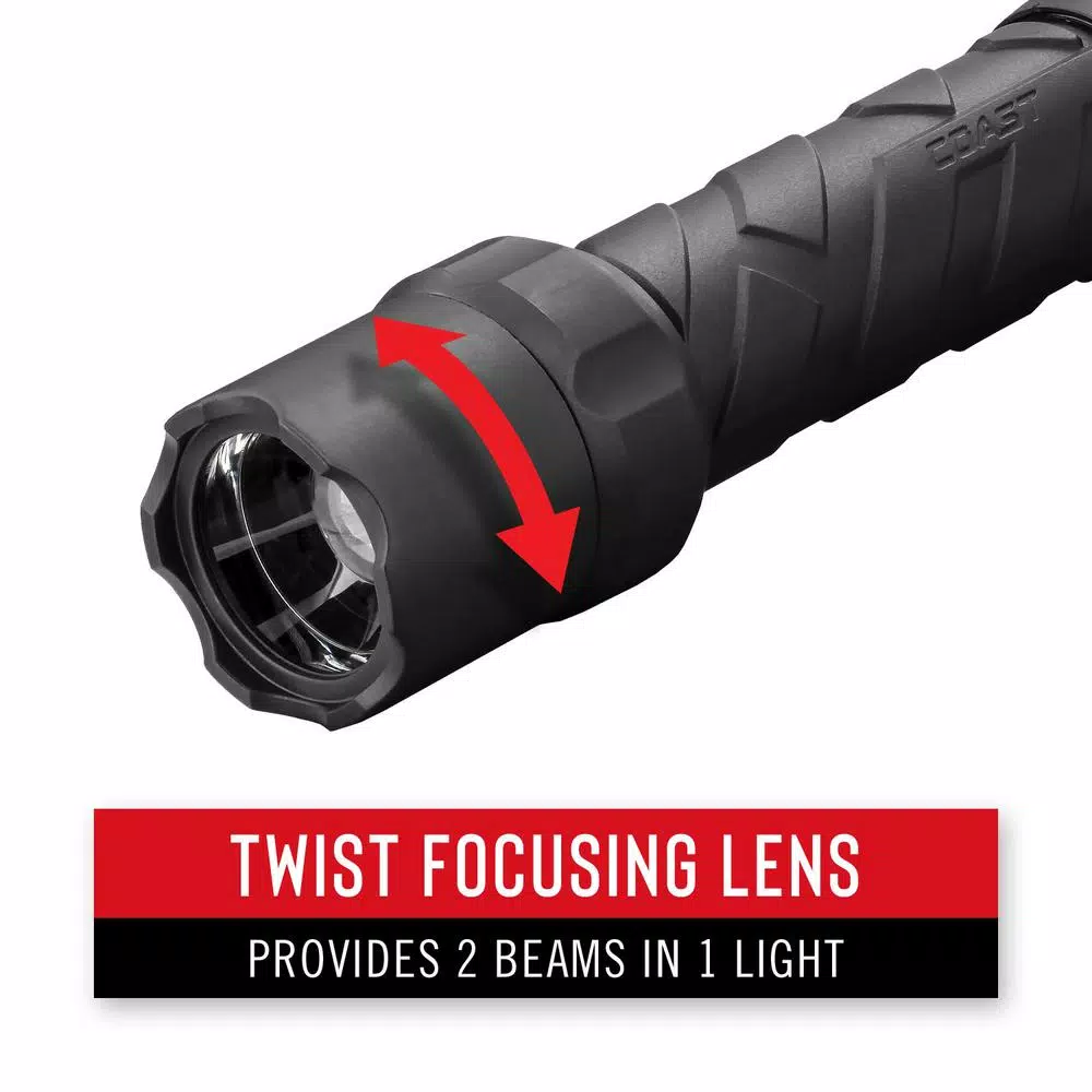 COAST Polysteel 400R 400 Lumen Rechargeable Waterproof LED Flashlight with Twist Focus
