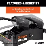 CURT A20 5th Wheel Hitch with R20 Roller and Ram OEM Puck System Adapter, 20,000 lbs. Capacity thumbnail 1