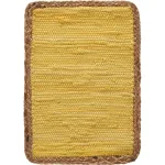 LR Home Sunny Day Yellow Jute Bordered Cotton Placemats, Set of 4 thumbnail 1