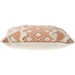 LR Home 36 x 14 in. Orange and Cream Tufted Geometric Cotton Throw Pillow thumbnail 3