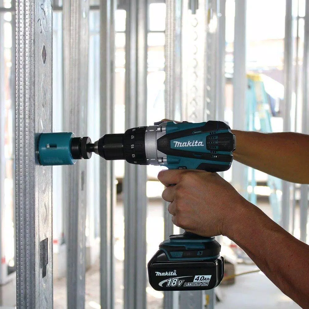 Makita 18V LXT Cordless 1/2 in. Hammer Driver-Drill Kit with (2) 4.0 Ah Batteries, Charger, and Hard Case
