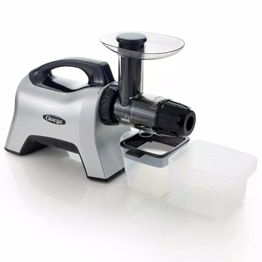 Omega NC1000 Nutrition Center Horizontal Slow Masticating Juicer, Silver