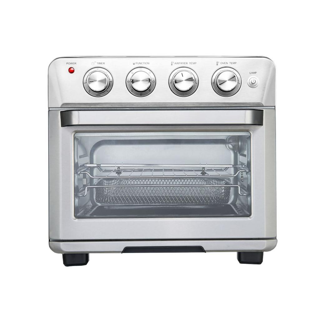 Ovente 1700W Stainless Steel Multi-Function Air Fryer Rotisserie Convection Oven & Dehydrator, 25L