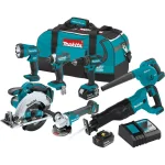 Makita 18V LXT Lithium-Ion Cordless 7-Piece Combo Kit XT706 thumbnail 1