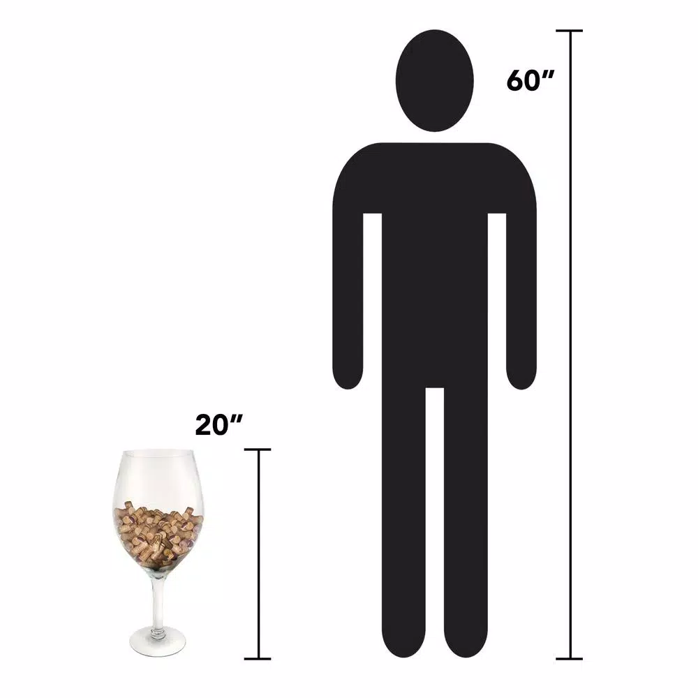 Epicureanist Large Decorative Wine Glass - 20 in. Oversized Clear Glass Display & Punch Bowl