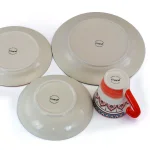 Elama Zen Rust Mozaik 16-Piece Stoneware Dinnerware Set, Service for 4, Orange Bohemian Style thumbnail 2