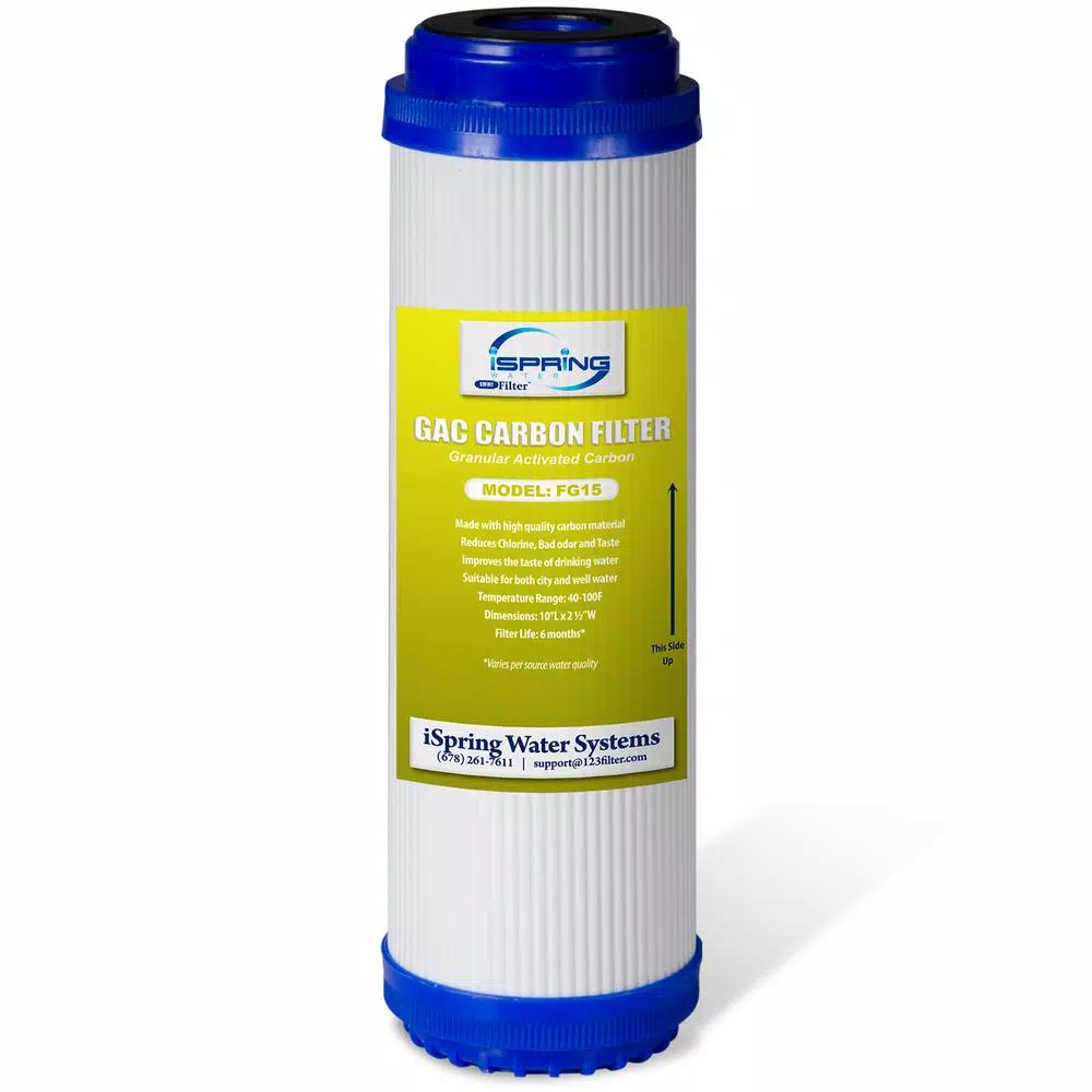 ISPRING LittleWell 5 Micron Granular Activated Carbon Filter Cartridges, 2.5 x 10 in., 25-Pack