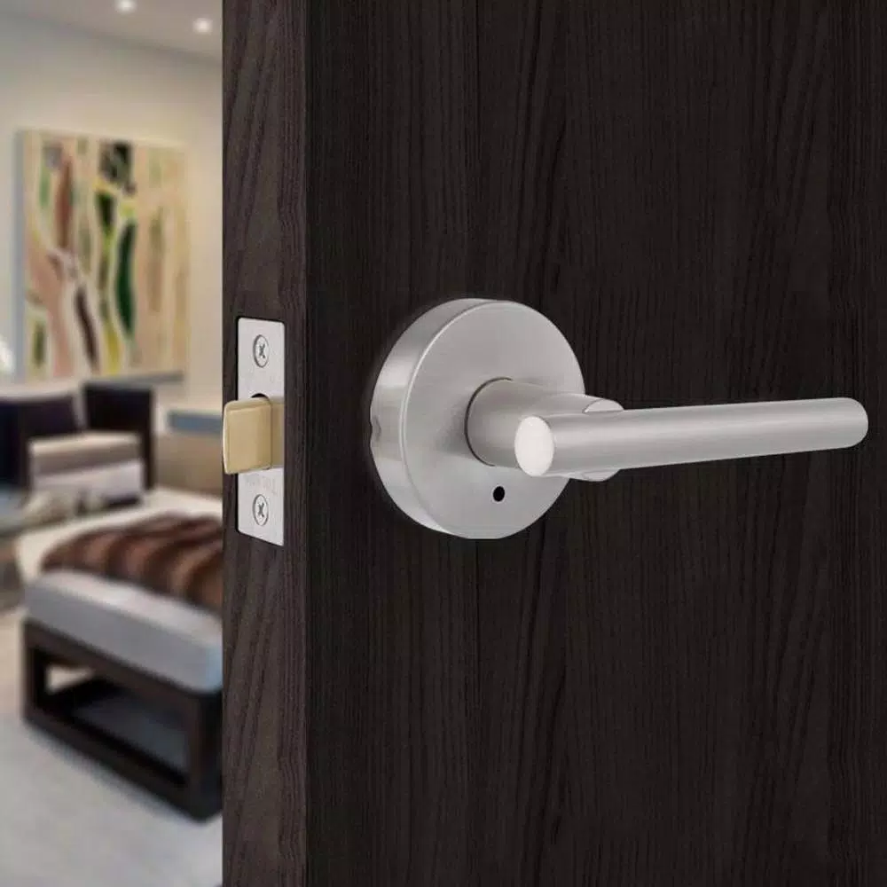 Toledo Fine Locks Italica Satin Nickel Privacy Lever Set for Bed/Bath Doors