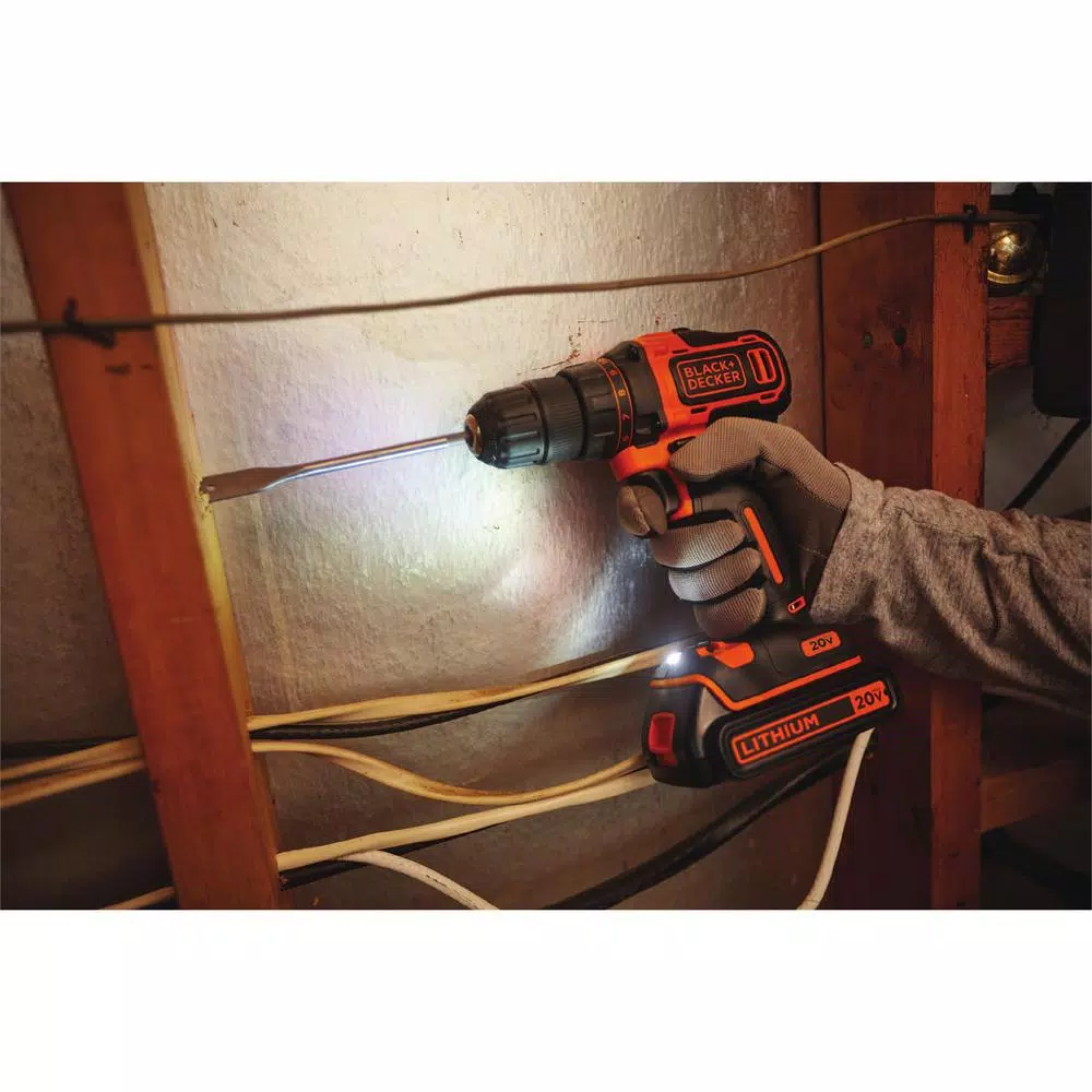BLACK+DECKER 20V MAX Lithium-Ion Cordless 3/8 in. Drill/Driver Kit with 1.5 Ah Battery and Charger