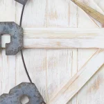 Stratton Home Decor White Rustic Farmhouse Wall Clock, Oversized Wood and Metal Square Design thumbnail 2