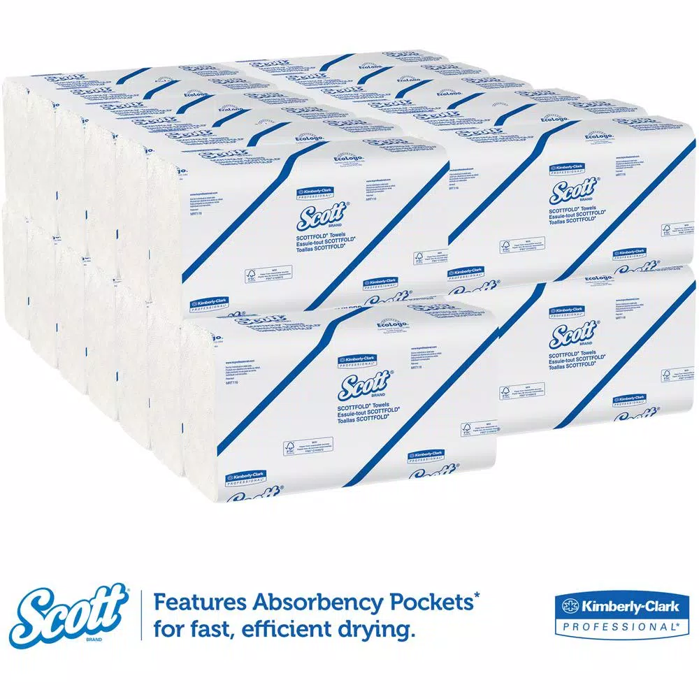 Scott C-Fold Paper Towels, 9.4 in. x 12.4 in., 175 Sheets per Pack, White